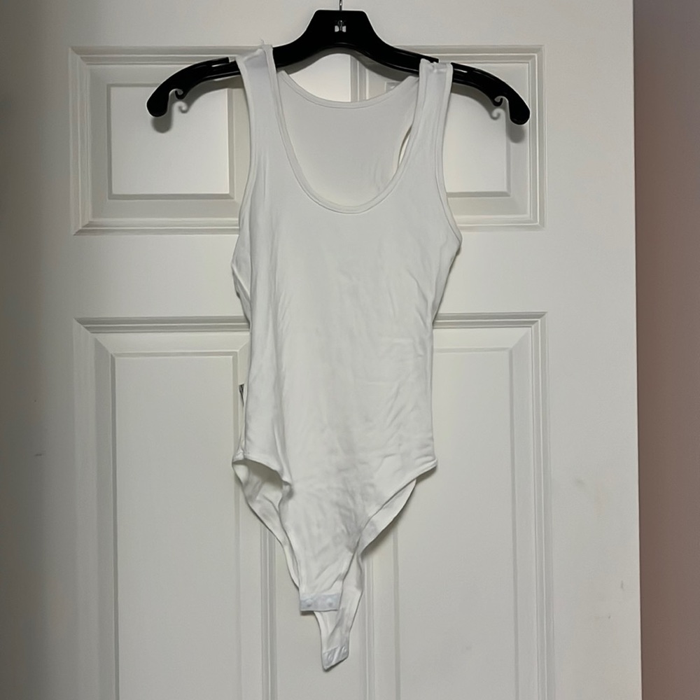White ribbed body suit